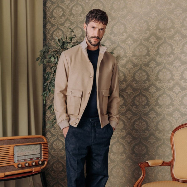 Autore Beige Virgin Wool Bomber