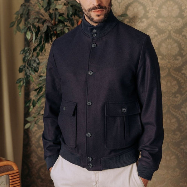 Autore Blue Virgin Wool Bomber
