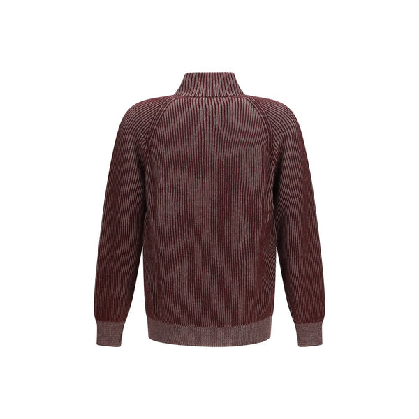Brunello Cucinelli Bordeaux Cashmere Cardigan