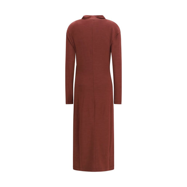 Brunello Cucinelli Bordeaux Wool Oves Aries Casual Dress