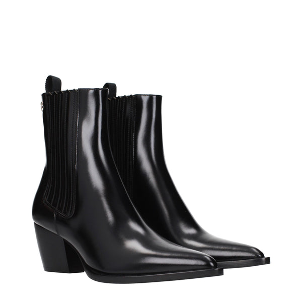 Christian Dior Black Leather Ankle Boots