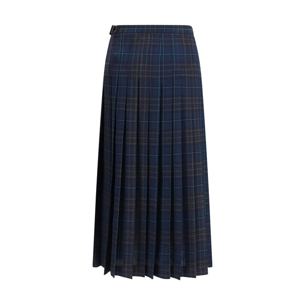 Burberry Blue Polyester Long Skirt