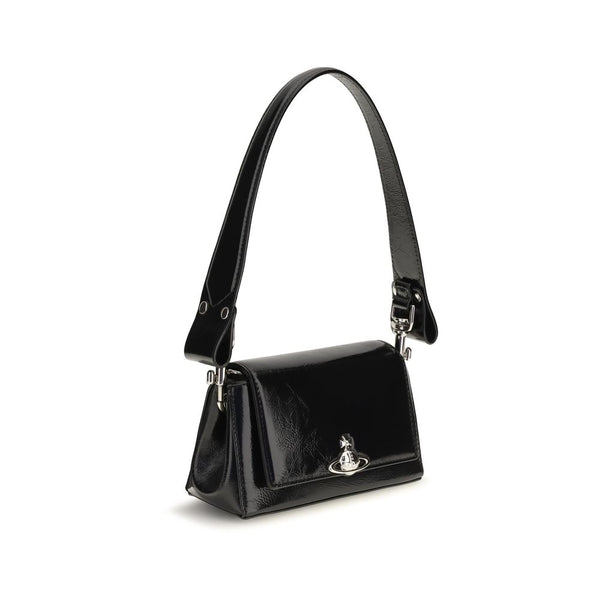 Vivienne Westwood Black Calf Leather Bos Taurus Shoulder Bag