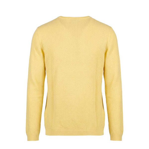 Roberto Pepe Luxury Yellow Cotton Men Sweater