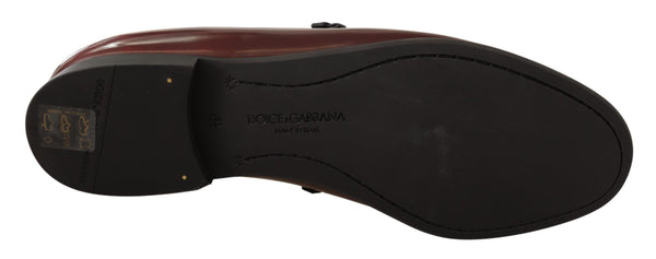 Dolce & Gabbana Bordeaux Patent Leather Dress Loafers Shoes