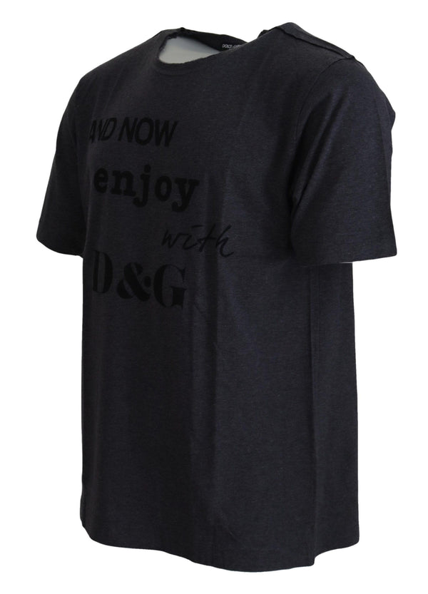 Dolce & Gabbana Gray Crewneck Cotton Short Sleeve T-shirt