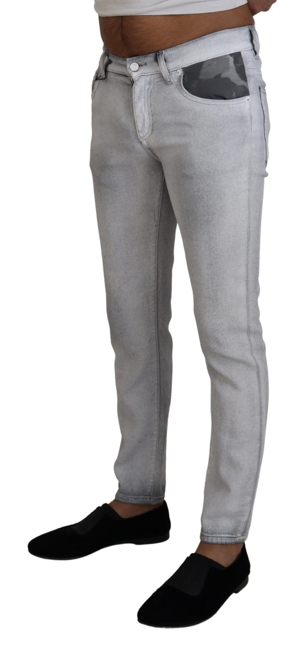 Dolce & Gabbana Gray Washed Skinny Men Denim Jeans
