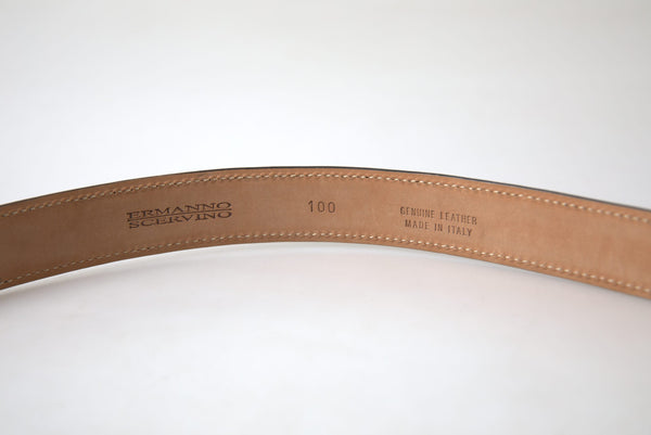 Ermanno Scervino Black Leather Metal Buckle Cintura Belt