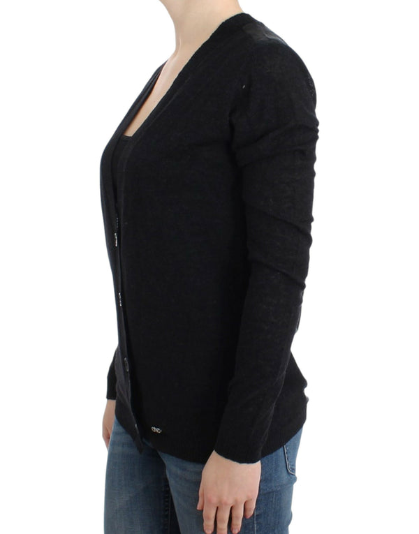 Costume National Gray wool alpaca cardigan