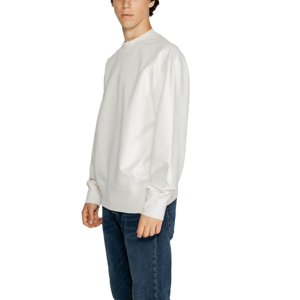 Calvin Klein Jeans White Recycled Cotton Sweatshirt