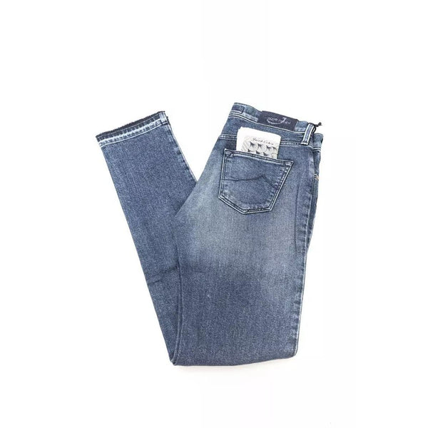 Jacob Cohen Blue Cotton Slim Fit Jeans