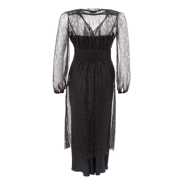 Lardini Black Nylon Casual Dress