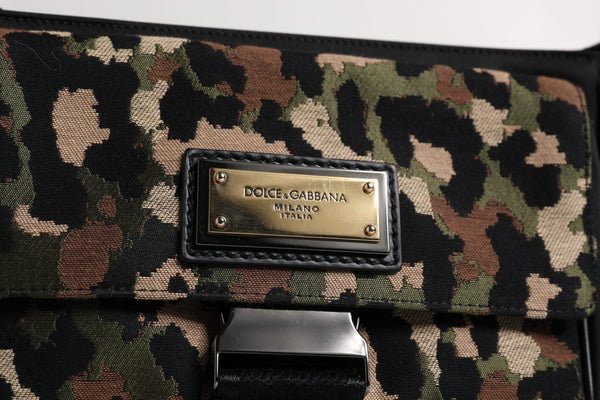 Dolce & Gabbana Multicolor Leopard Jacquard Crossbody Bag