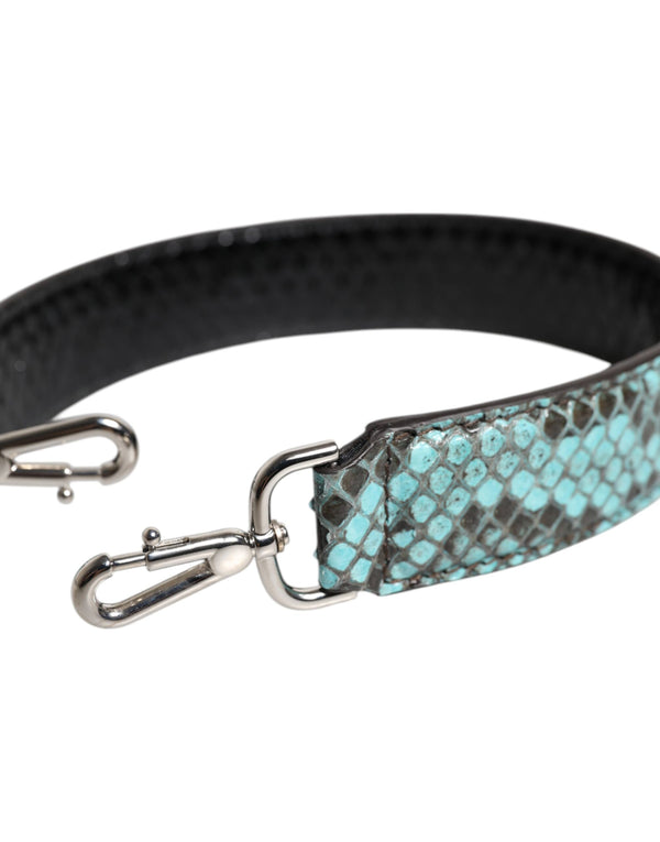 Dolce & Gabbana Black Blue Exotic Leather Bag Shoulder Strap