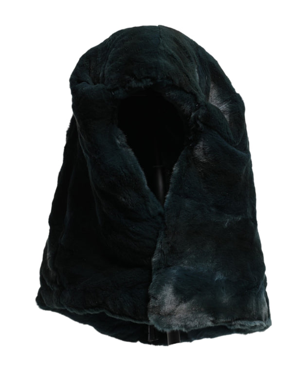 Dolce & Gabbana Black Weasel Fur Womens Beanie Hat