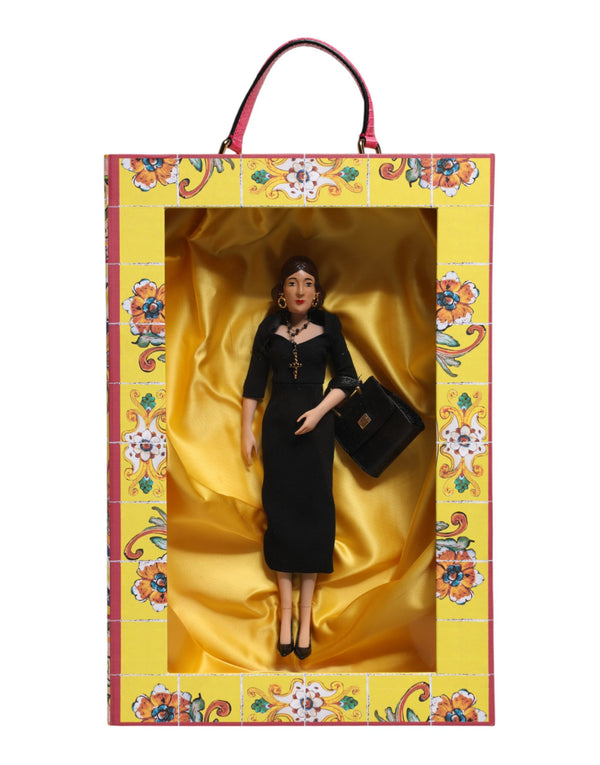 Dolce & Gabbana Black Dress Ceramic Porcelain Fashion Leather Sicily Dolls
