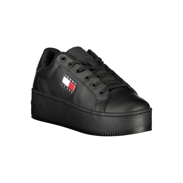 Tommy Hilfiger Black Polyurethane Women's Sneaker