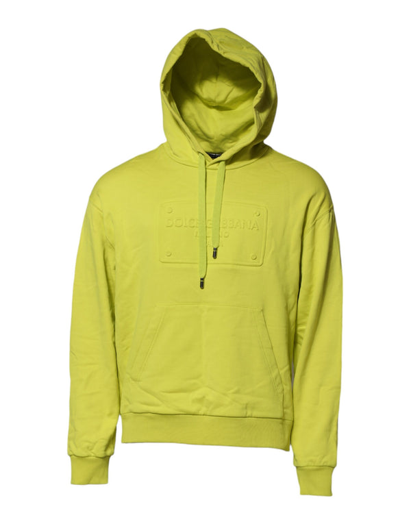 Dolce & Gabbana Green Cotton Hooded Logo Sweatshirt Sweater