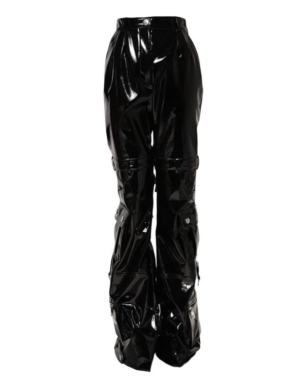 Dolce & Gabbana Black High Waist Cargo Bootcut Pants