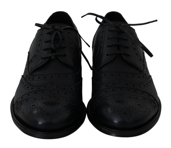Dolce & Gabbana Blue Leather Wingtip Oxford Dress Shoes