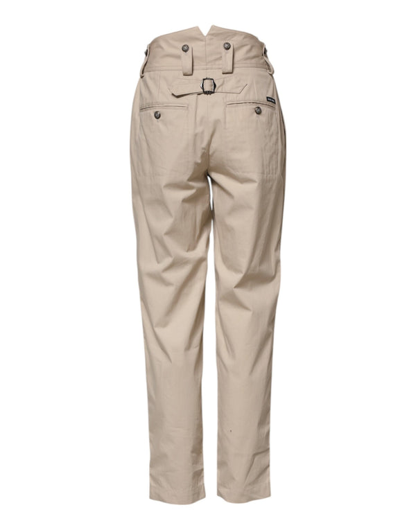 Dolce & Gabbana Beige Cotton High Waisted Pants