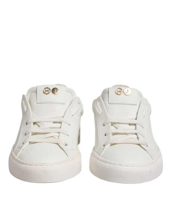 HIDE & JACK White Leather Low Top Lace Up Sneakers Shoes