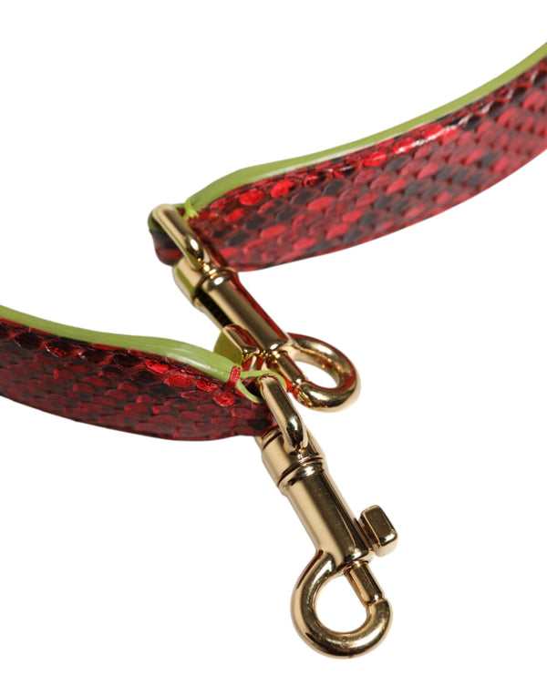 Dolce & Gabbana Red Exotic Leather Handbag Accessory Shoulder Strap