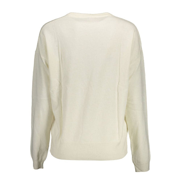 U.S. POLO ASSN. White Fabric Women's Sweater