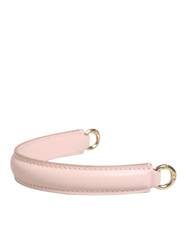 Dolce & Gabbana Strap Pink Leather Gold Tone Big Bag Handle Shoulder Strap
