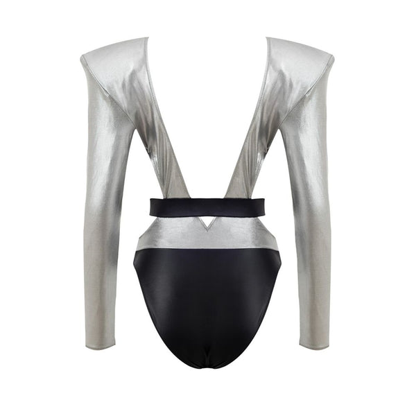 Dolce & Gabbana Gray Viscose One-Piece Swimsuit