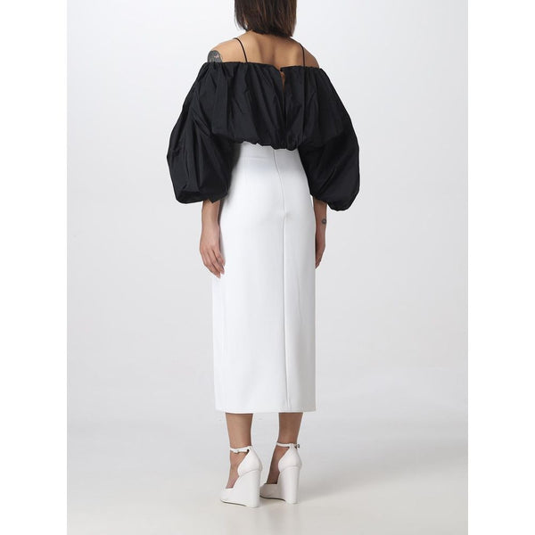 PINKO White Polyester Midi Skirt