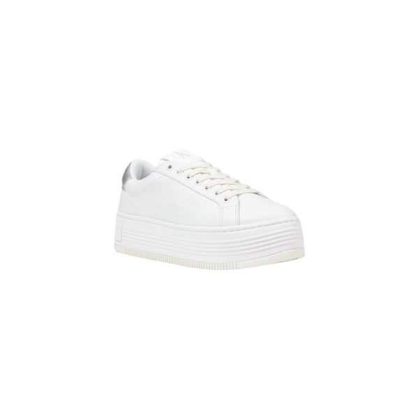 Calvin Klein Jeans Silver Leather Platform Sneakers