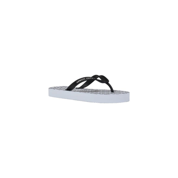 Armani Exchange White Rubber Flip-Flop Sandals