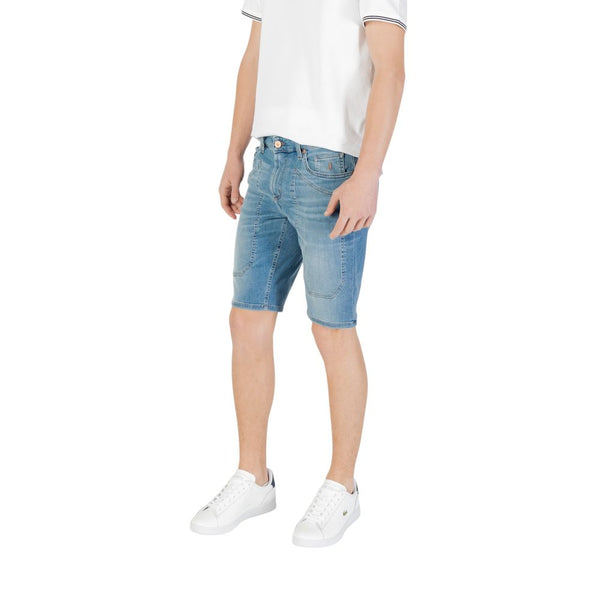 Jeckerson Light Blue Cotton Bermuda Shorts