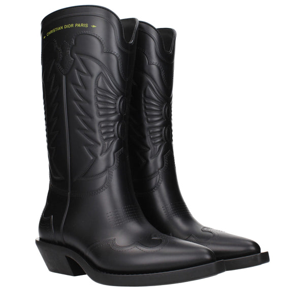 Christian Dior Black Cotton Boots