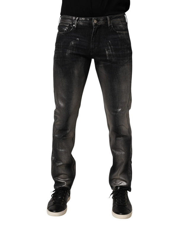 Emporio Armani Black Washed Slim Fit Men Denim Trouser Jeans