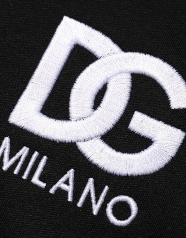 Dolce & Gabbana Black Cotton DG Logo Embroidery Top T-shirt
