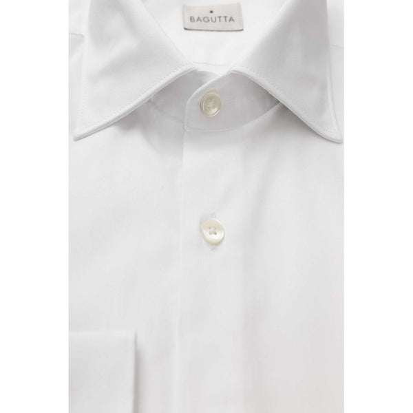 Bagutta White Cotton Dress Shirt