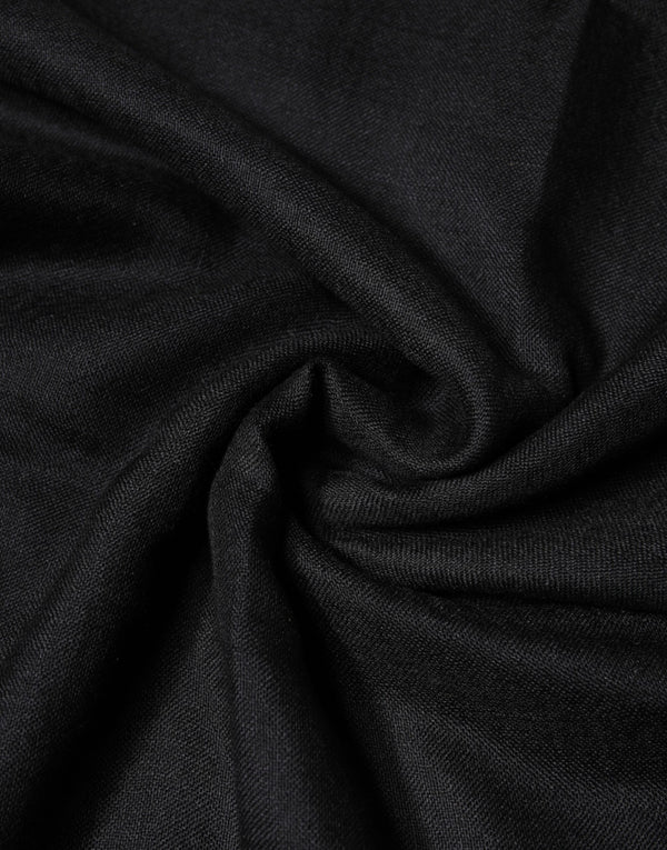 Dolce & Gabbana Black Cashmere Knit Neck Wrap Shawl Scarf
