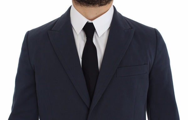 Dolce & Gabbana Blue Cotton Stretch Casual Blazer