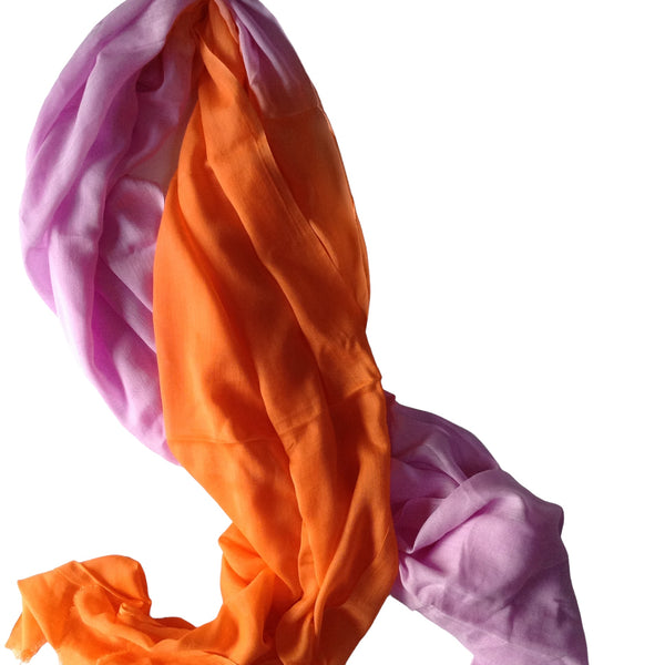 Lavender & Orange Ombre Linen - Scarf