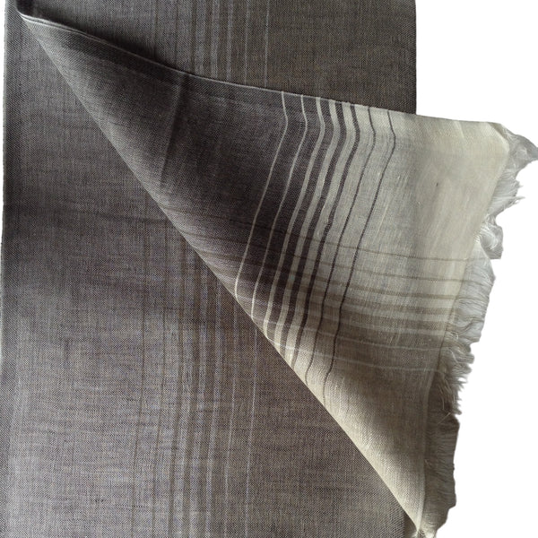 Gray-White Linen-Cotton - Scarf