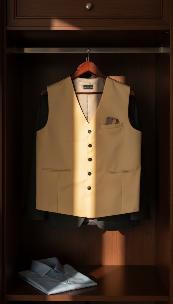 THE GRAY CRAB Golden Sand Hue Silk Vest