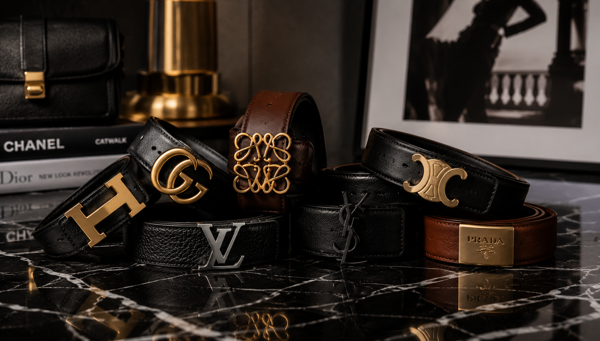 Designer belt leather and hardware in black brown oxblood graphite and silver for THE NOTICE by THE GRAY CRAB