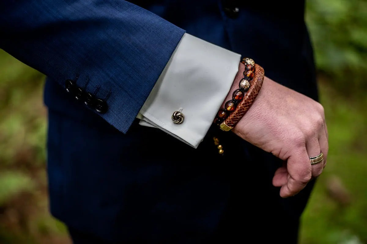Cufflinks considered through metal scale and quiet formality for THE NOTICE by THE GRAY CRAB