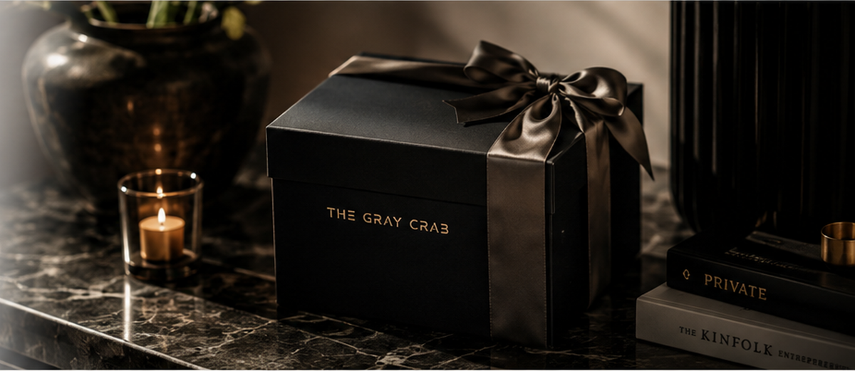 THE GRAY CRAB Gift Room editorial still life for a wedding-gift NOTICE article.