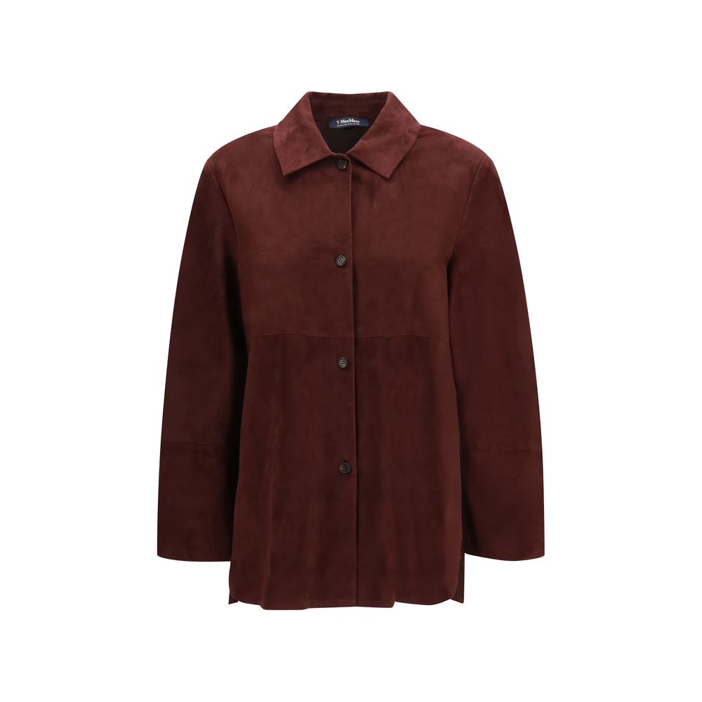 Bordeaux leather jacket with restrained fall authority for THE NOTICE by THE GRAY CRAB