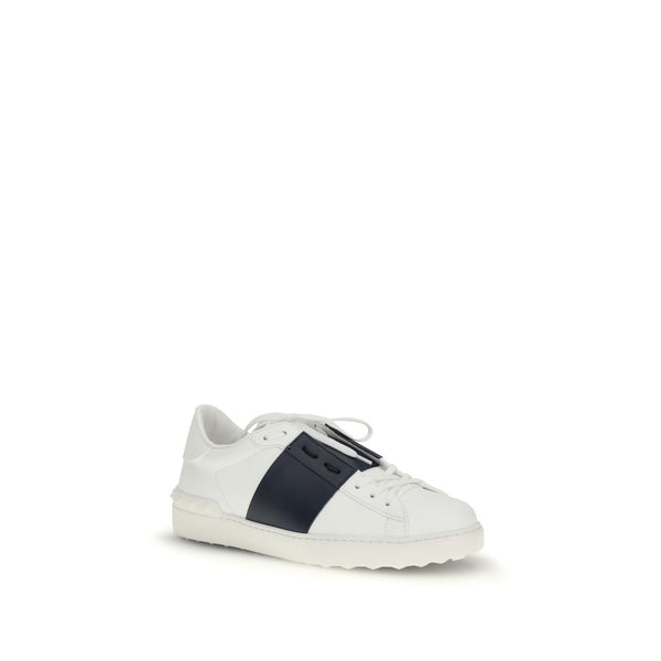 Valentino Garavani Blue Calf Leather Bos Taurus Low Top Sneakers