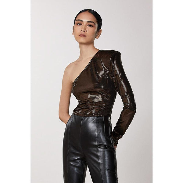 Patrizia Pepe Brown Acetate Blouse
