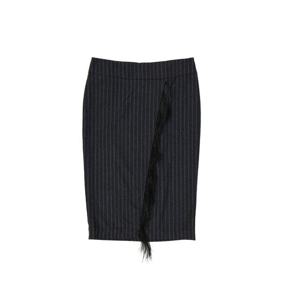 Brunello Cucinelli Gray Virgin Wool Long Skirt